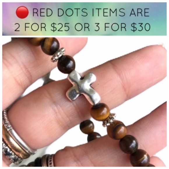 Silverskylight Jewelry - 🔴SALE ! Men or women Tiger eye cross bracelet